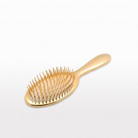Janeke Big Gold Classic Hairbrush with Gold Bristle L / Расческа Большая - золото - белый