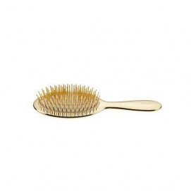 Janeke Middle Gold Classic Hairbrush with Gold Bristle M / Расческа Средняя - золото - белый