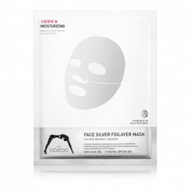 THE OOZOO Face Silver Foilayer Mask / Серебряная фольга 3-х слойные экспресс-маски - 1 шт