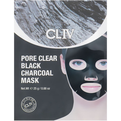 CLIV Pore Clear Black Charcoal Mask / Тканевая маска для лица с черным углем