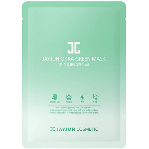 Jayjun Okra Green Mask / Тканевая маска для лица с экстрактом бамии и комплексом зеленых трав