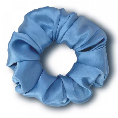 MON MOU Silk Hair Oh Spring / Шелковая объемная резинка для волос (стандарт) синий