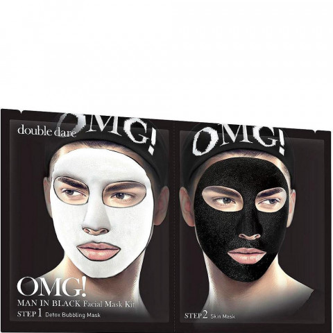 Double Dare OMG! Man In Black Facial Mask Kit / Двухкомпонентный Комплекс Мужских Масок «Детокс»